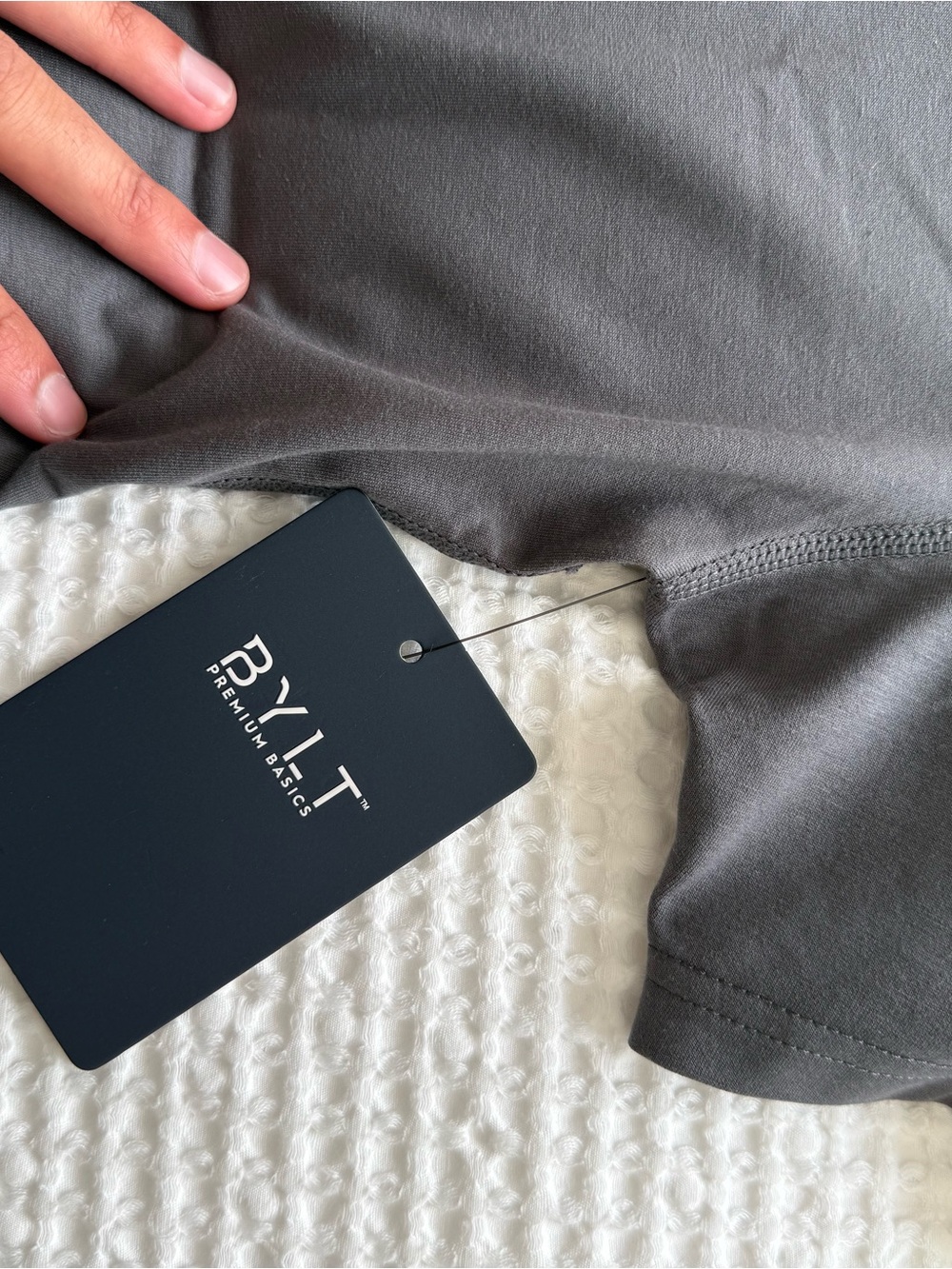 BYLT Basics Men’s Short Sleeve Crew Tee — Charcoal Gray - Picture 3 of 5